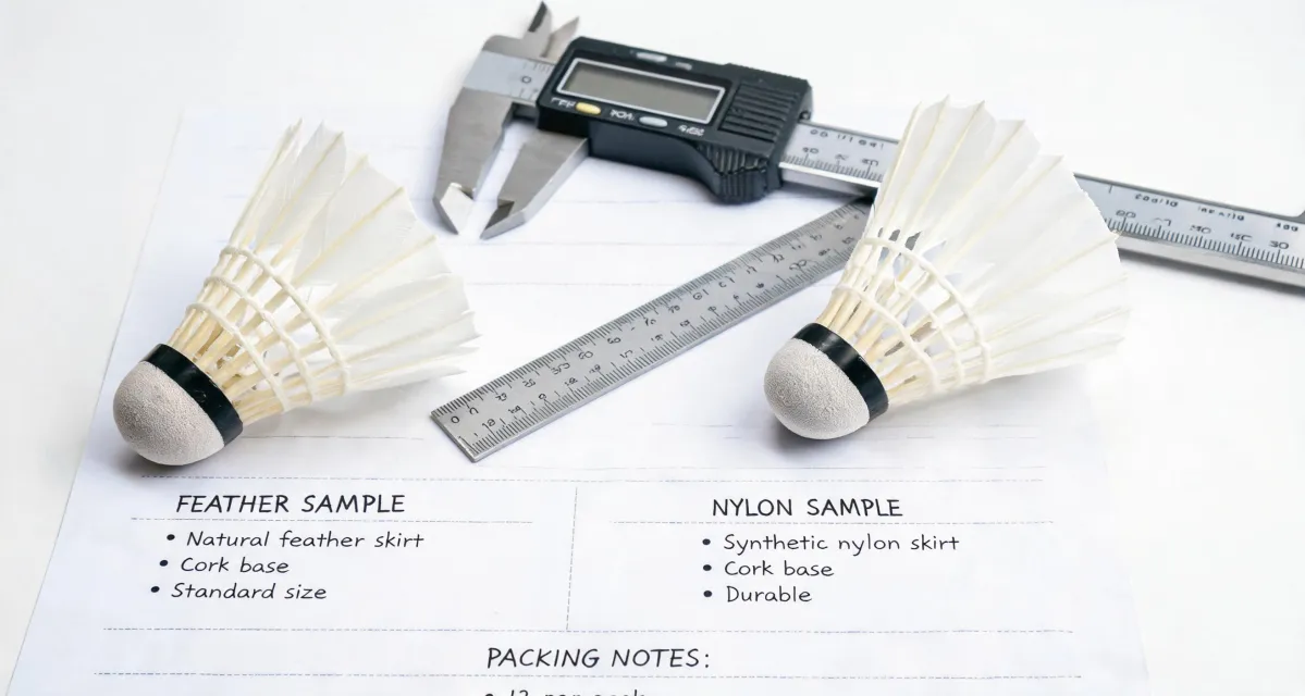 Shuttlecock buyer specification worksheet and samples