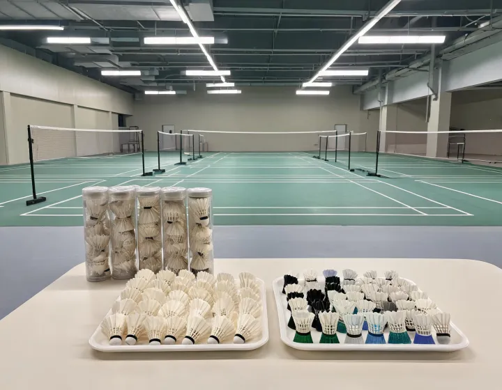 Indoor badminton club setup